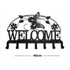 Sieninė kabykla rūbams ir raktams Welcome, 40cm, juodos spalvos