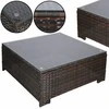 Lauko baldų komplektas Modulinis sodo baldų komplektas Springos GF0062 staliukas, fotelis, sofa, 4 moduliai, rudos-kreminės spalvos