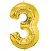 Springos Pripučiamas skaičius „3“ auksinis 40 cm