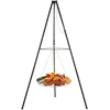 Springos Laužo grilis su 51 cm grotelėmis, juodas/sidabrinis, 152 cm