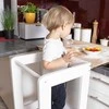 Virtuvės pagalbininkas Springos 90 cm, balta, pušies mediena