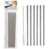 Šiaudeliai metaliniai 6vnt + šepetėlis 21cm