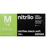 Santex Nitriflex Juodas Soft vienkartinės nitrilinės pirštinės, juodos, 3.5g (100vnt.) - M