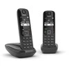 Belaidis telefonas - Gigaset AS690 Duo 14h Pokalbių Laikas, 100-Įrašų Telefonų Knyga Juodas