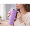 1.2L Termo puodelis su šiaudeliu ir plienine rankena