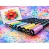 Akriliniai markeriai 12 vienetų - vandeniui atsparūs flomasteriai