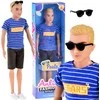 Jokomisiada „Anlily Boy“ lėlė, dryžuoti marškinėliai, šortai, akiniai