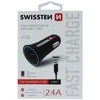 Automobilių įkroviklis 2.4a 2x USB + USB-C Swissten Cable