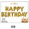 Balionai urašas „happy birthday“ girlanda auksinė dekoracija