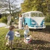 Mėlyna „Big VW T1 Mėlyna Kamper Volkswagen Van“