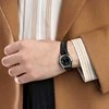 CASIO Moteriškas laikrodis LTP-V002L-1B, sidabrinė korpuso spalva, juodas dirželis