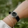 CASIO Moteriškas laikrodis LTP-V002L-1B, sidabrinė korpuso spalva, juodas dirželis