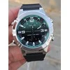 CASIO Vyriškas Laikrodis AMW-870A-3A, Žalias Ciferblatas, Nerūdijančio Plieno Korpusas