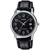 CASIO VYRIŠKAS LAIKRODIS MTP-V002L-1BUDF Juodas dirželis, Nerūdijantis plienas