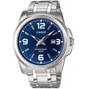 Laikrodis CASIO ŽIŪRĖTI VYRIŠKAS MTP-1314D-2AV (zd024a) - sidabrinis, mėlynas ciferblatas, kvarcinis