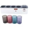 Toothbrush organiser cups toothpaste dispenser uv