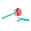 Vegetable peeler fruit scraper with guard