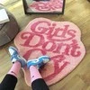 Dekoratyvinis minkštas kilimas "Girl's don't cry" 120 x 120 cm - rožinis