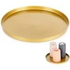 Dekoteller Dekoplatte Kerzenständer Kerzenplatte Kerzenuntersetzer aus Metall goldfarben 21,5 cm