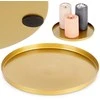 Dekoteller Dekoplatte Kerzenständer Kerzenplatte Kerzenuntersetzer aus Metall goldfarben 21,5 cm