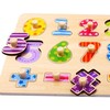 Dėlionė Tooky Toys Paėmęs žaislinis medinis galvosūkis, mokantis suskaičiuoti galvosūkį su kaiščių numeriais