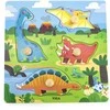 Viga Medinis Dėlionė Su Rankenomis Dinozaurai