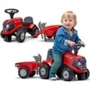 FALK Traktorius Baby CASE IH su Priekaba Raudonas