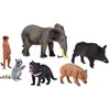 Figūrėlės gyvūnai dramblys meerkat raccoon 6pcs