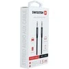 Garso kabelis 3,5 mm 1,5 m Swissten tekstilė - juoda