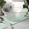 Home Styling Collection Glasschale Salatschüssel Salatschale Snackschale Obstschale Schüssel aus Glas Gold 27 cm 2,8 L