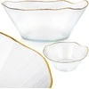 Home Styling Collection Glasschale Salatschüssel Salatschale Snackschale Obstschale Schüssel aus Glas Gold 27 cm 2,8 L