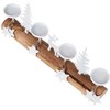 Home Styling Collection Žvakidė medinė balta 4 žvakėms 40x6x16,5 cm