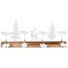 Home Styling Collection Žvakidė medinė balta 4 žvakėms 40x6x16,5 cm