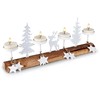 Home Styling Collection Žvakidė medinė balta 4 žvakėms 40x6x16,5 cm