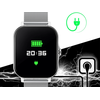 Išmanusis laikrodis su gumine apyranke, bluetooth, pilkas