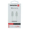 Kabelio / USB -C kabelis / „Lightning MFI“ 1,2 M Swissten - sidabras