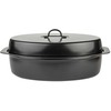 Nava Kepimo indas granitinė su dangčiu ovali NATURE 6,5 l, 42x29x17 cm