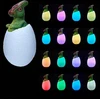 Naktinė lempa dinozauras, RGB LED, su medine pagrindu