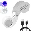 Led uv juvelyrinis didinamasis stiklas, sulankstomas, įkraunamas per usb, skirtas skaitymui