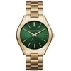 Michael Kors Moteriškas Laikrodis MK3435 - Auksinis, Žalias Ciferblatas