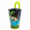 Stor Minecraft puodelis su šiaudeliais 430 ml