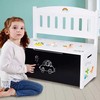 Tooky Toys Paimtas žaislinis medinis dėžutės suolelis su brėžine