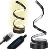Stalinis spiralinis LED šviestuvas, 3 šviesos spalvos, USB