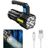 Pakraunamas LED žibintas, prožektorius, galingas, atsparus vandeniui, USB įkrovimas
