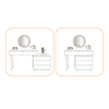 Paula Makeup Stalas LED - Baltas/Rudas - 80 cm
