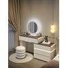 Paula Makeup Stalas LED - Baltas/Rudas - 80 cm