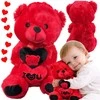 Pliušinis meškutis su „I love you“ širdiele