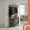 Ruhhy Metalinis Stovas Su Kabyklomis 189cm - 4 Lentynos Batams Ir Krepšiams, 5 Kablys