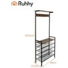 Ruhhy Metalinis Stovas Su Kabyklomis 189cm - 4 Lentynos Batams Ir Krepšiams, 5 Kablys