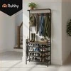 Ruhhy Metalinis Stovas Su Kabyklomis 189cm - 4 Lentynos Batams Ir Krepšiams, 5 Kablys